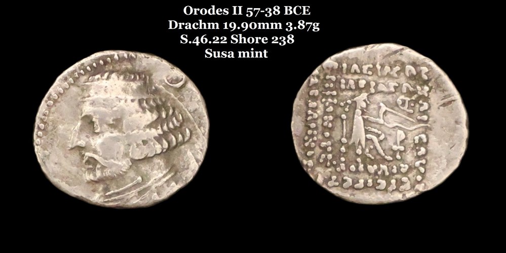 monnaies antiques moyen orient s 46 22 drachme orodes ii