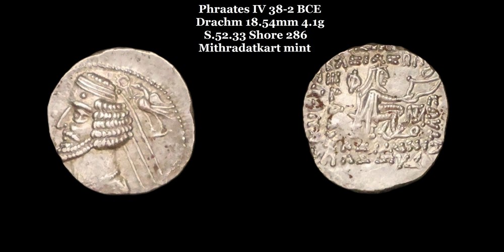 monnaies antiques moyen orient s 52 33 drachme phraates iv