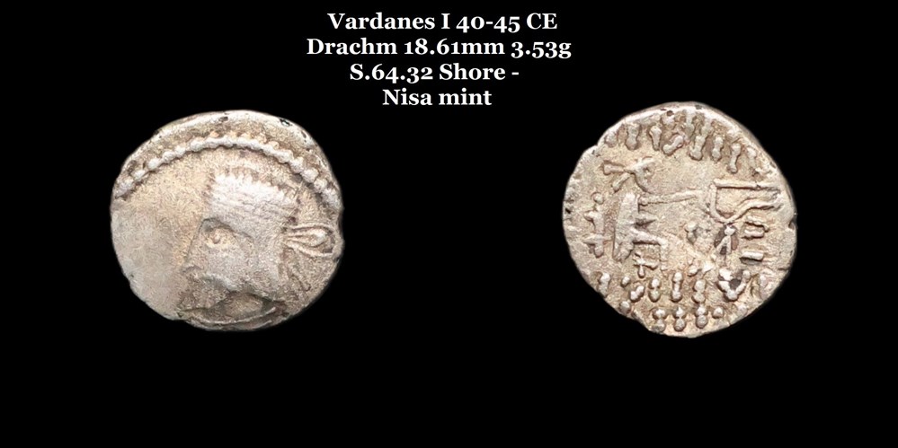 monnaies antiques moyen orient s 64 32 drachme vardanes i