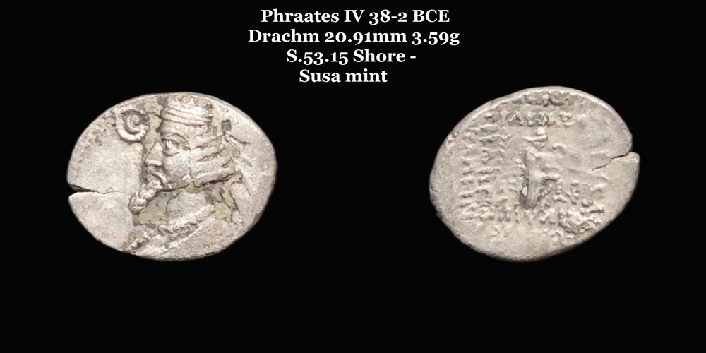 monnaies antiques moyen orient s 53 15 drachme phraates iv