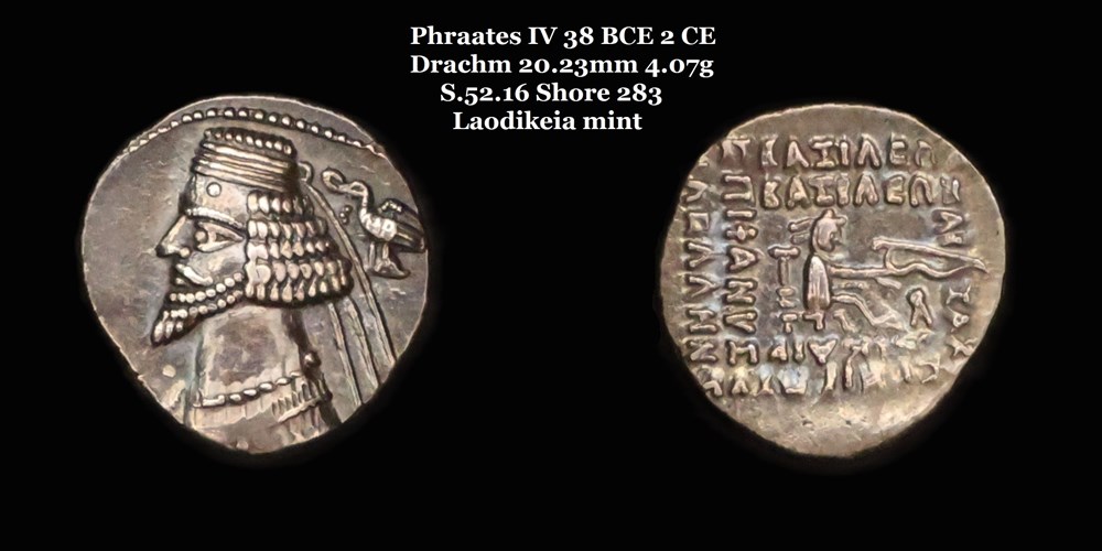monnaies antiques moyen orient s 52 16 drachme phraates iv
