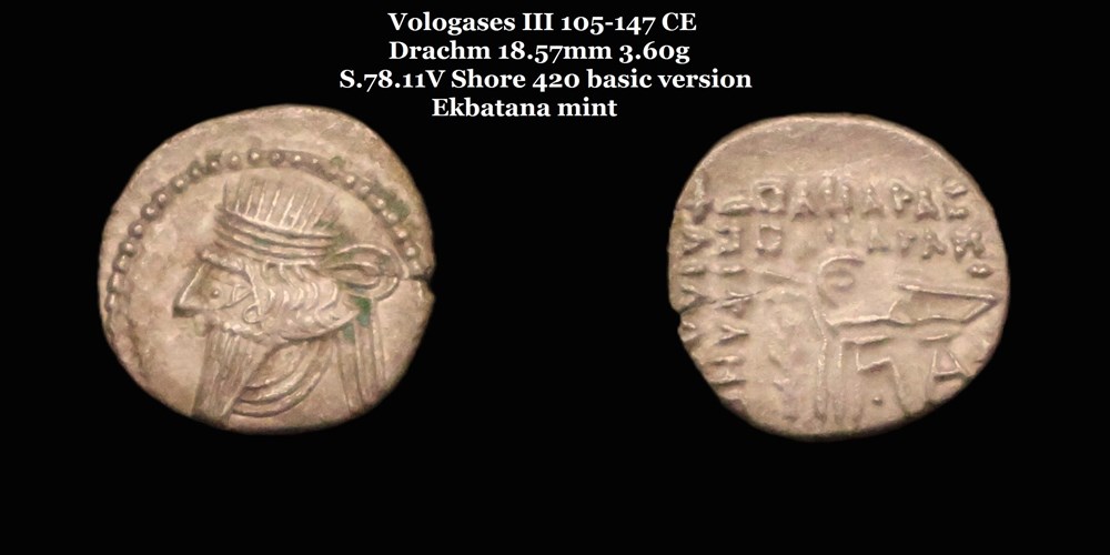 monnaies antiques moyen orient s 78 11v drachme vologases iii