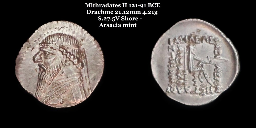 monnaies antiques moyen orient s 27 5v drachme mithradates ii
