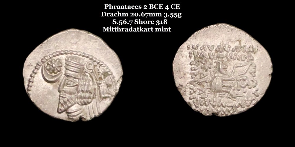 monnaies antiques moyen orient s 56 7 drachme phraataces