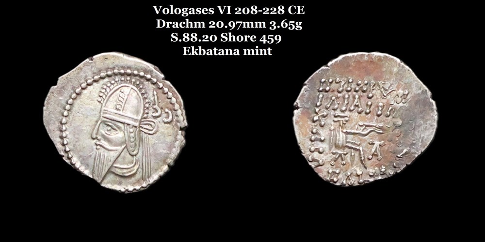 monnaies antiques moyen orient s 88 20 drachme vologases vi