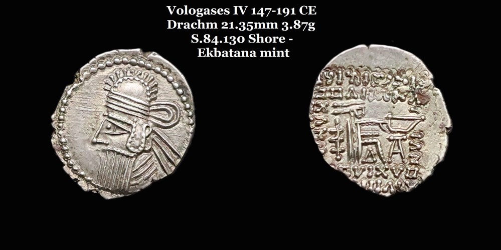 monnaies antiques moyen orient s 84 130 drachme vologases iv