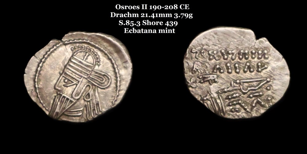 monnaies antiques moyen orient s 85 3 drachme osroes ii
