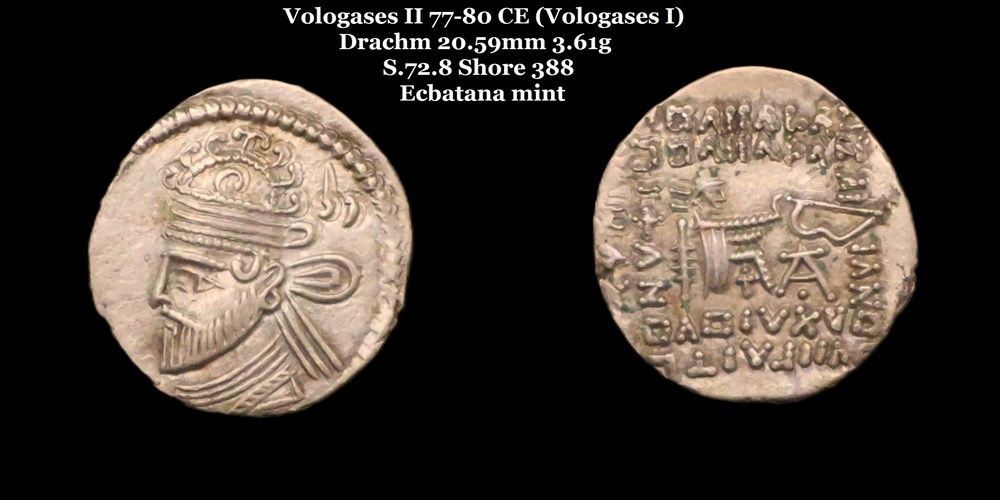 monnaies antiques moyen orient s 72 8 drachme vologases ii