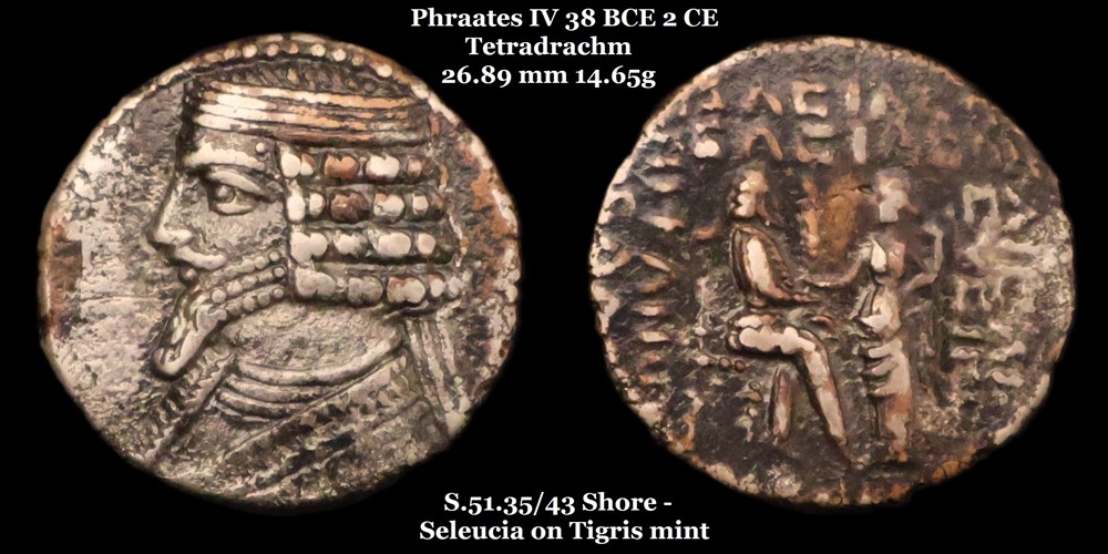 monnaies antiques moyen orient s 51 35 42 tetradrachme phraates iv