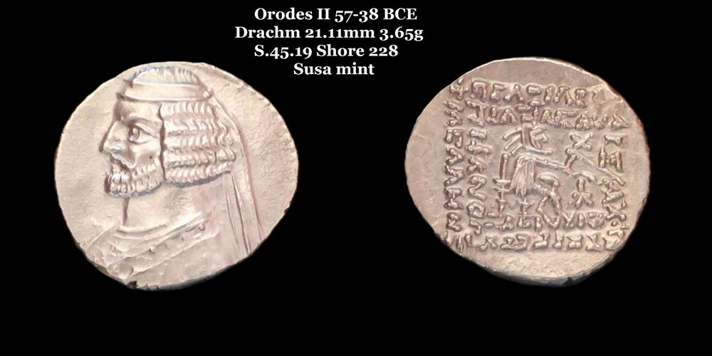 monnaies antiques moyen orient s 45 19 drachme orodes ii