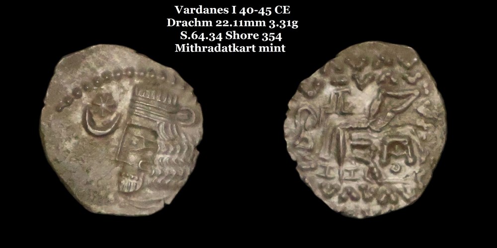 monnaies antiques moyen orient s 64 34 drachme vardanes i