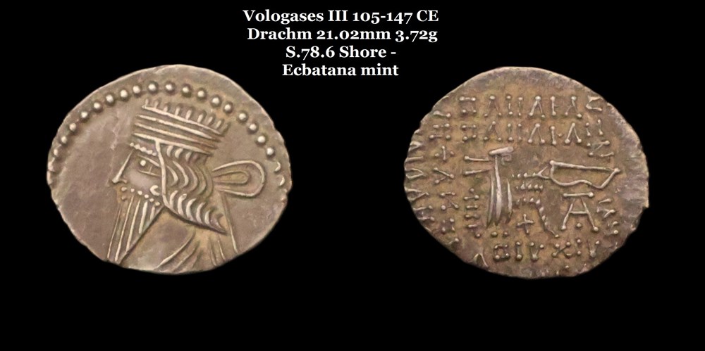 monnaies antiques moyen orient s 78 6 drachme vologases iii