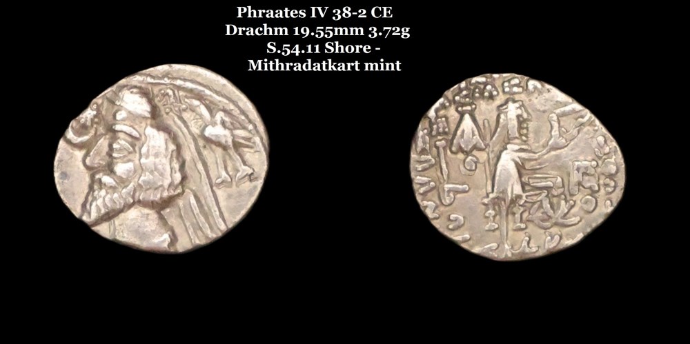 monnaies antiques moyen orient s 54 11 drachme phraates iv