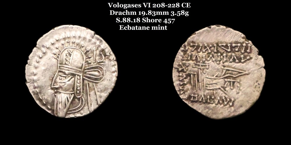 monnaies antiques moyen orient s 88 18 drachme vologase vi
