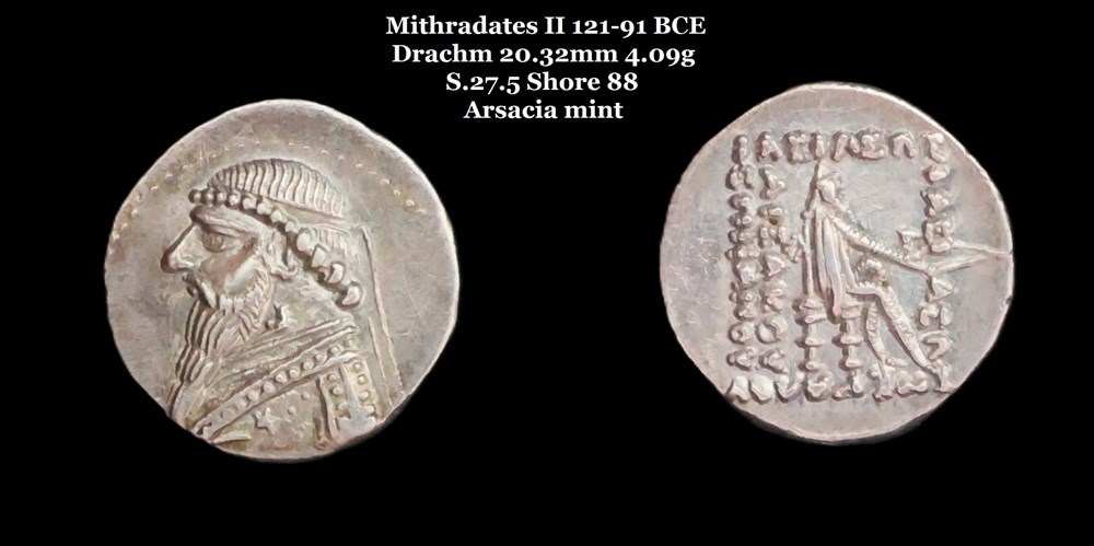 monnaies antiques moyen orient s 27 5 drachme mithradates ii