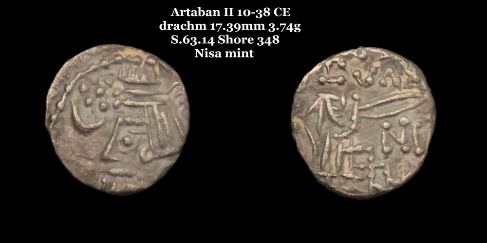 monnaies antiques moyen orient s 63 14 drachme artaban ii