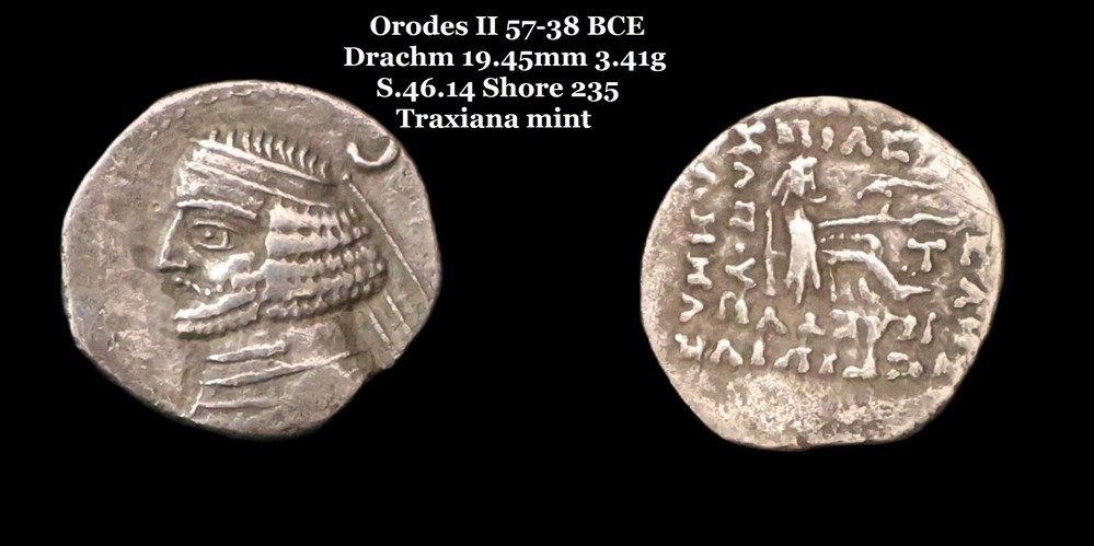 monnaies antiques moyen orient s 46 14 drachme orodes ii