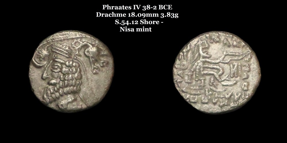 monnaies antiques moyen orient s 54 12 drachme phraates iv