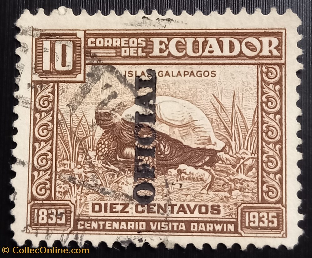 Equateur 1936 The 100th Anniversary of the Visit of Charles Darwin to Galapagos Islands - Overprinte timbres amerique equateur 1936 the 100th anniversary of the visit of charles darwin to galapagos islands overprinte