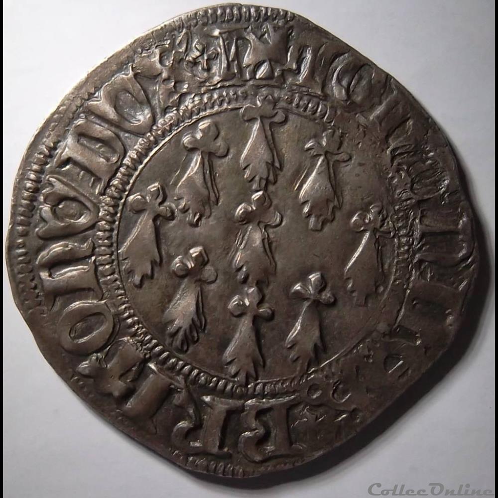 Blanc aux 9 Mouchetures - Jean V - Duc de Bretagne monnaie france feodale blanc aux 9 mouchetures jean v duc de bretagne