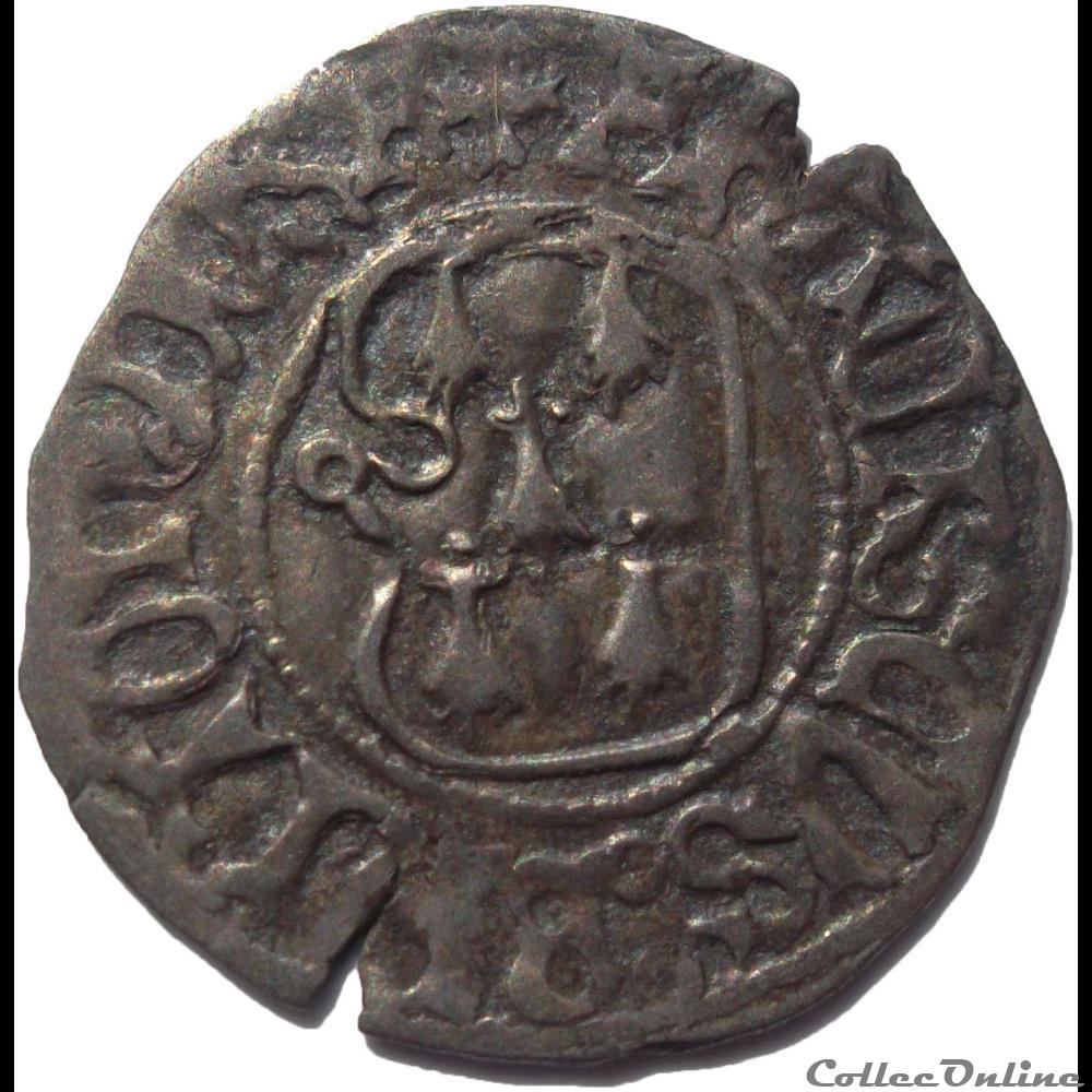Demi-Blanc à la targe - François Ier - Duc de Bretagne monnaie france feodale demi blanc a la targe francois ier duc de bretagne