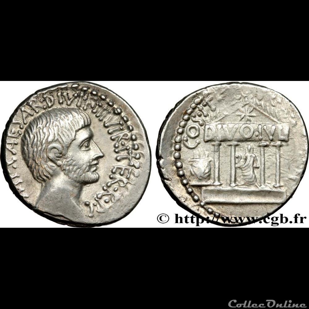 denier d'Octave, 36 av. J.-C. monnaie antique romaine denier octave 36 av j c