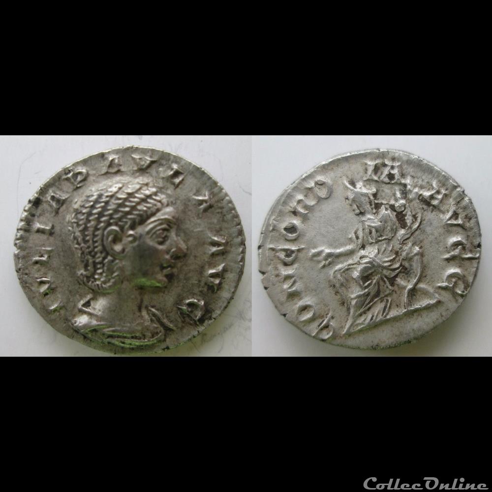 Julia Paula - Denier - CONCORDIA AVGG monnaie antique romaine julia paula denier concordia avgg