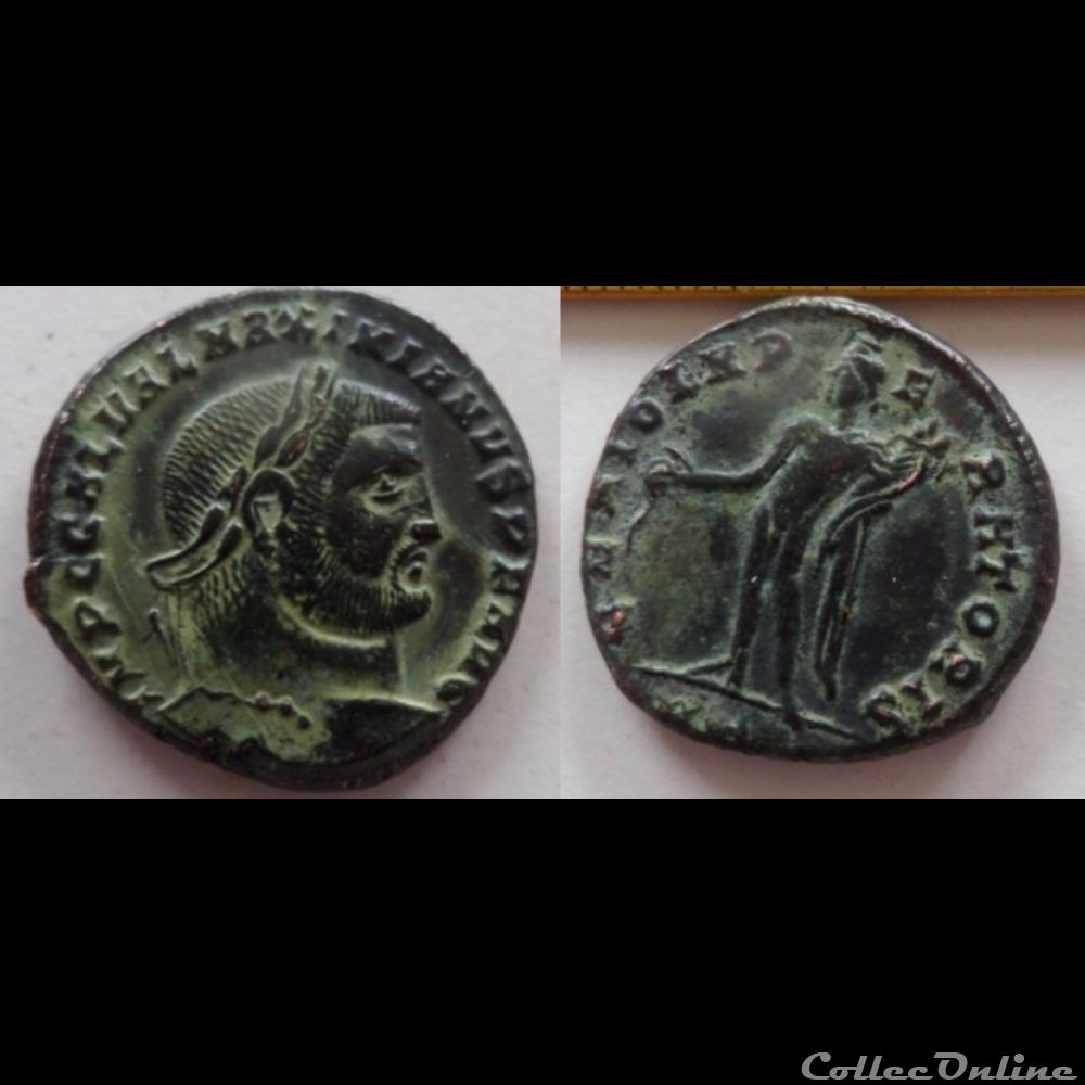 monnaie antique romaine galere maximien follis hybride sacra monet avgg et caess nostr