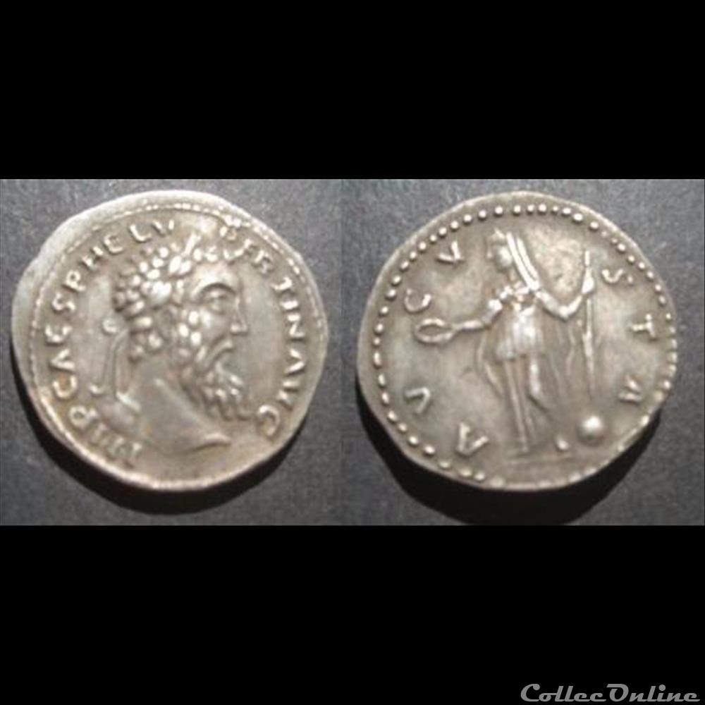 Pertinax - Denier- AEQVIT 3 monnaie antique romaine pertinax denier aeqvit