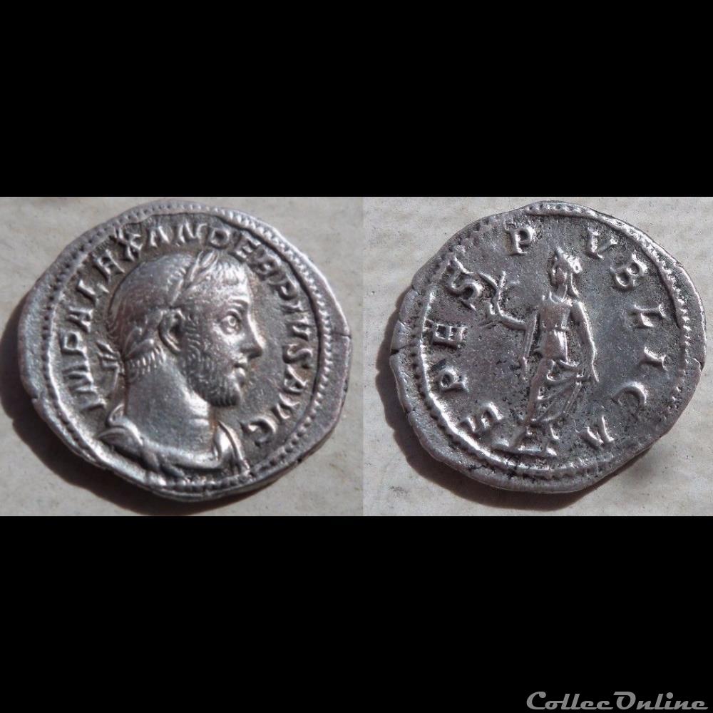 Alexandre Sévère - Denier - SPES PVBLICA monnaie antique romaine alexandre severe denier spes pvblica