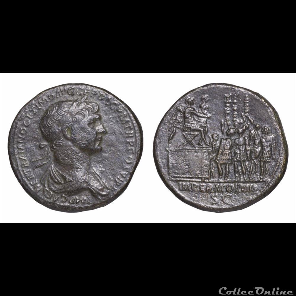 Trajan - Sesterce - imperator VIII monnaie antique romaine trajan sesterce imperator viii