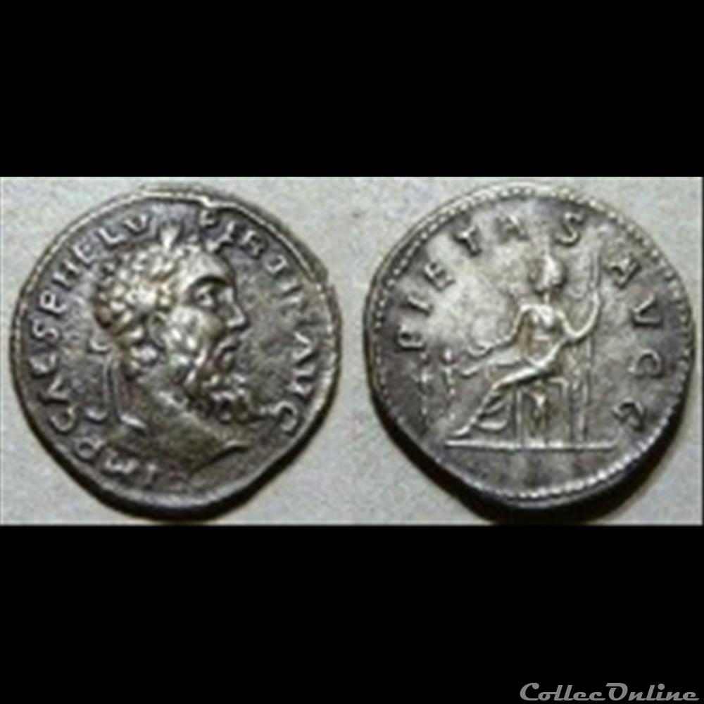 Pertinax - Denier- AEQVIT 4 monnaie antique romaine pertinax denier aeqvit