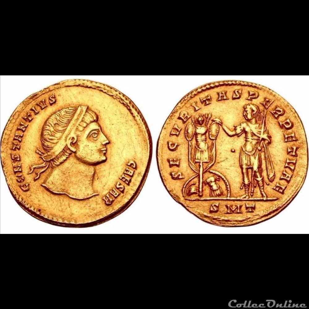 monnaie antique romaine constance ii multiple de 2 solidi inedit secvritas perpetvae