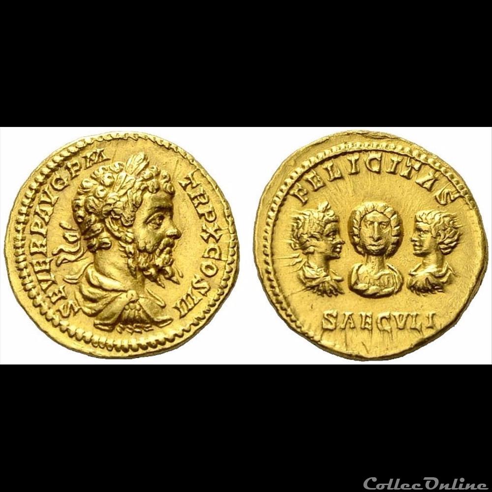 Septime Sévère - Aureus regravé monnaie antique romaine septime severe aureus regrave