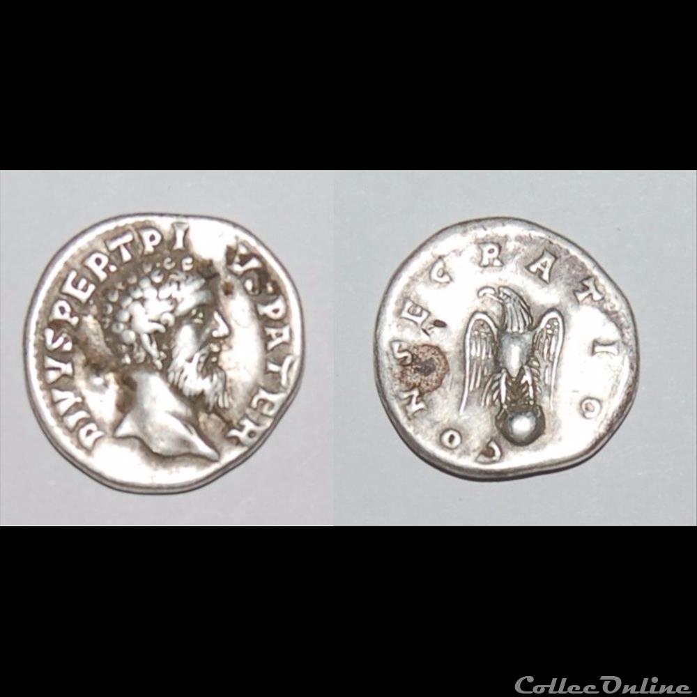 Pertinax - denier - CONSECRATIO monnaie antique romaine pertinax denier consecratio
