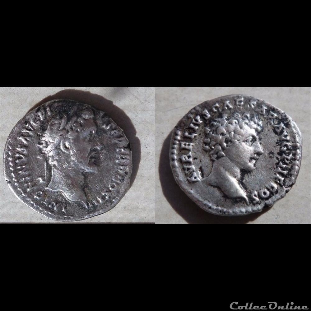 Antonin le Pieux - Denier - Marc Aurèle César monnaie antique romaine antonin le pieux denier marc aurele cesar
