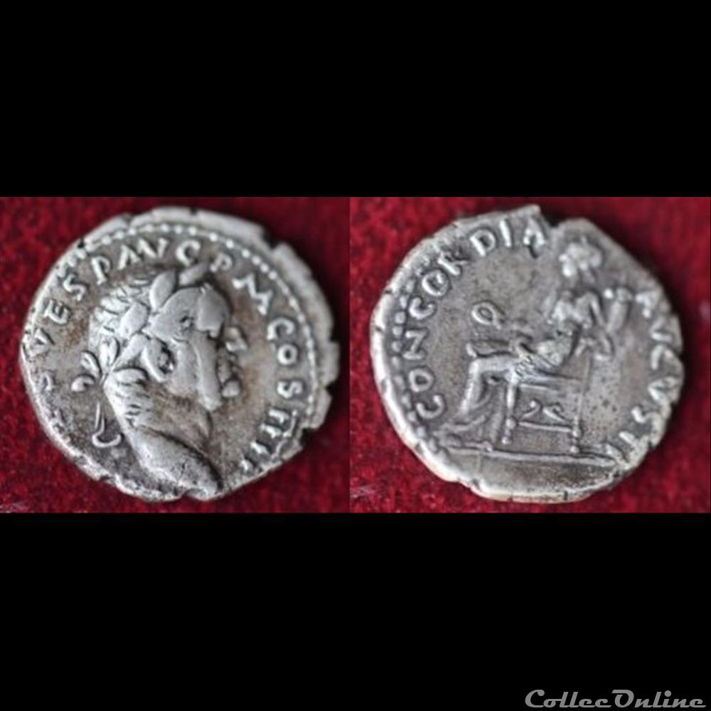 Vespasien - denier - CONCORDIA AVGVSTI monnaie antique romaine vespasien denier concordia avgvsti