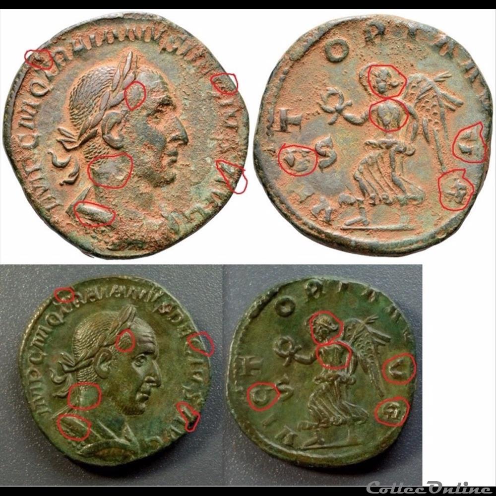 Trajan Dèce - Sesterce monnaie antique romaine trajan dece sesterce