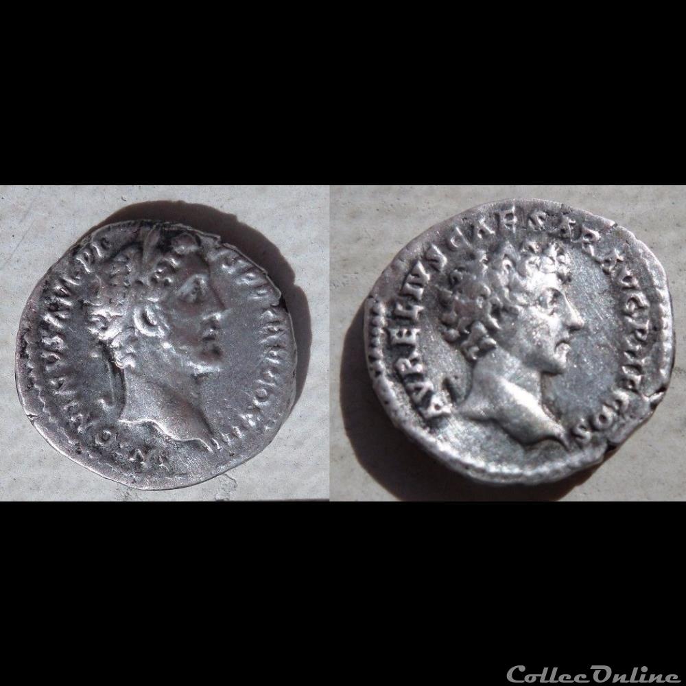 Antonin le Pieux - Denier - Marc Aurèle César monnaie antique romaine antonin le pieux denier marc aurele cesar