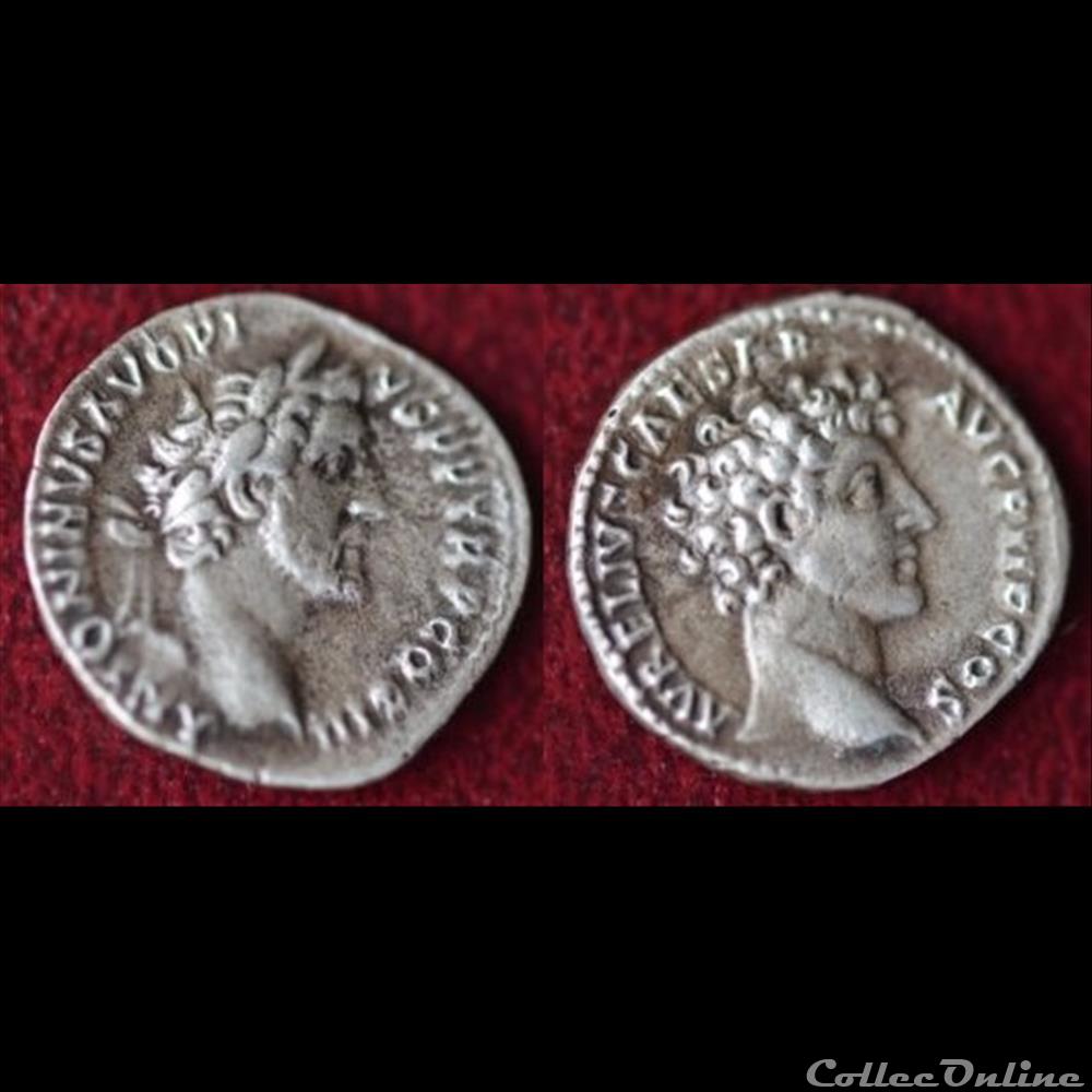 Antonin le Pieux - Denier - Marc Aurèle César monnaie antique romaine antonin le pieux denier marc aurele cesar