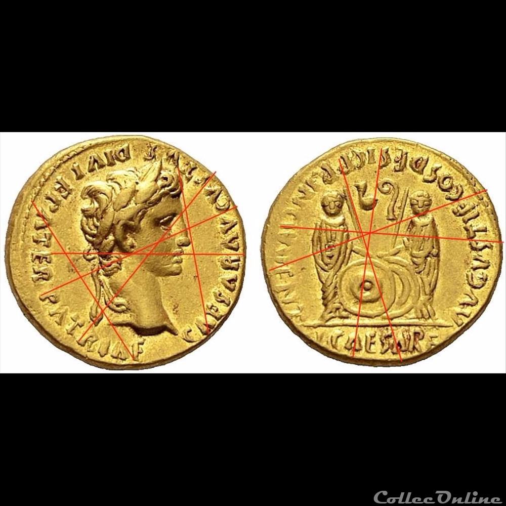 Auguste - Aureus Gaius et Lucius 3 monnaie antique romaine auguste aureus gaius et lucius