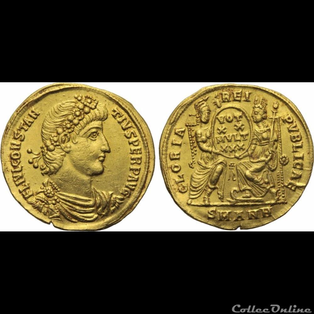 monnaie antique romaine constance ii solidus gloria reipvblicae