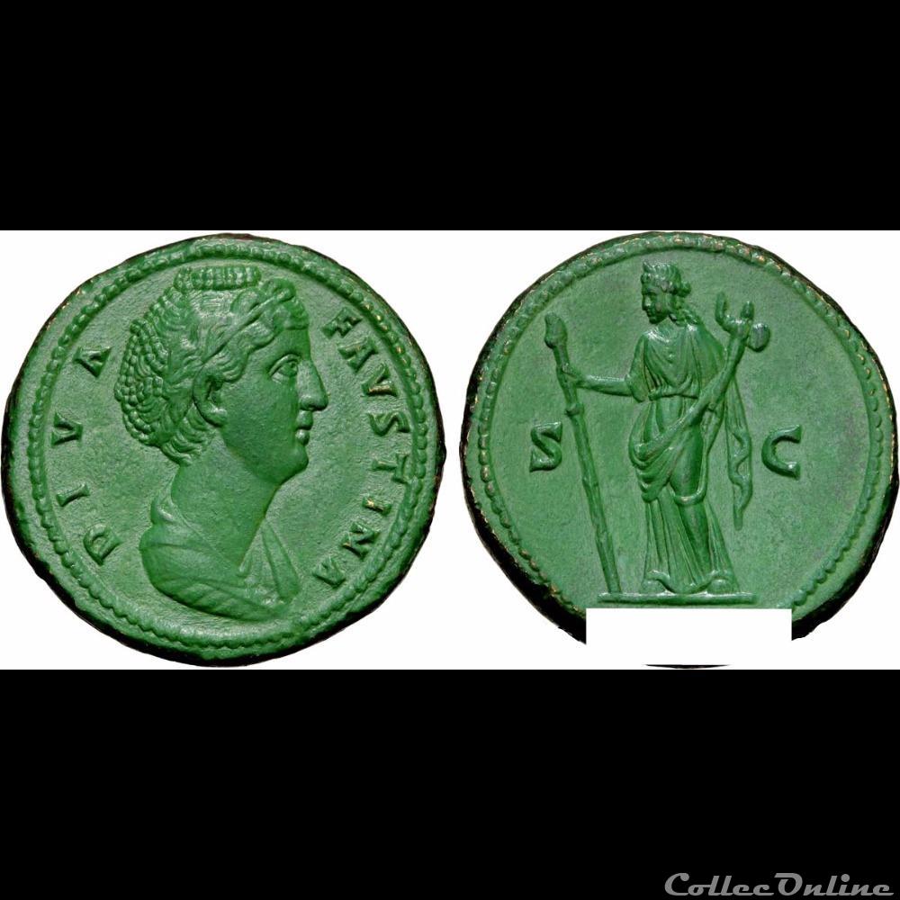FAUSTINE I - Sesterce - Vesta monnaie antique romaine faustine i sesterce vesta