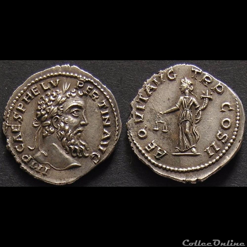 Pertinax - Denier - AEQVIT monnaie antique romaine pertinax denier aeqvit