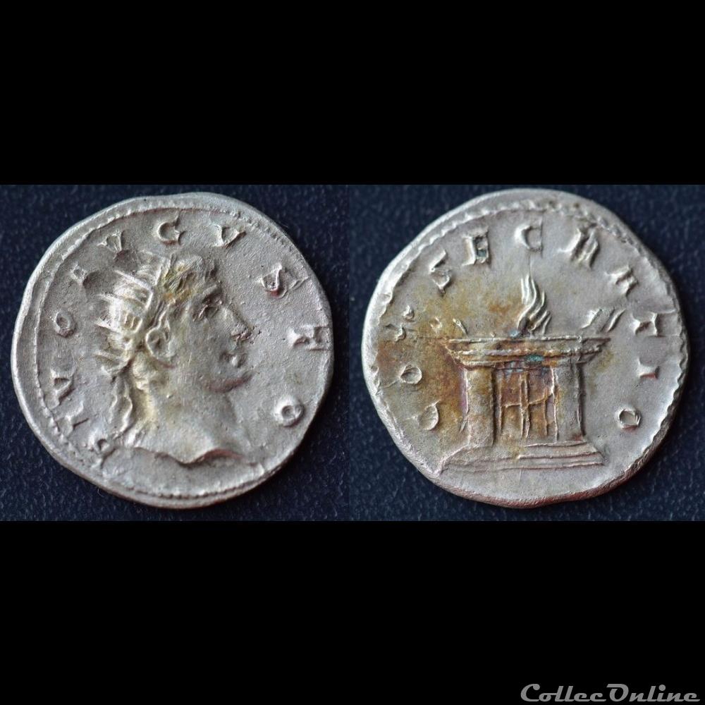 monnaie antique romaine trajan dece pour auguste antoninien consecratio