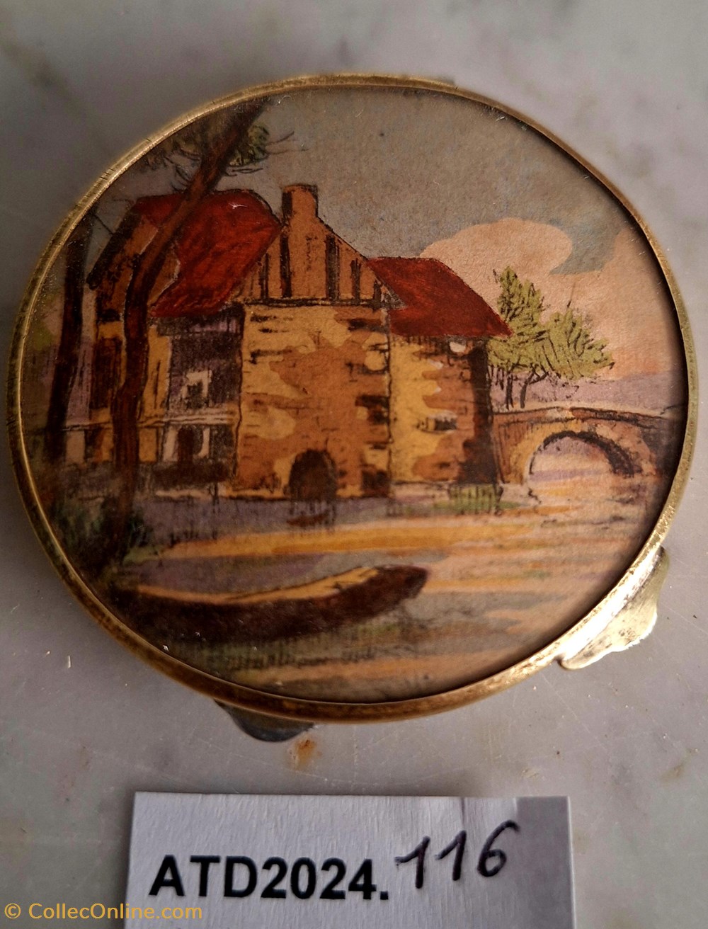 ATD 2024.116 Poudrier au paysage au moulin et pont parfums beaute poudriers atd 2024 116 poudrier au paysage au moulin et pont