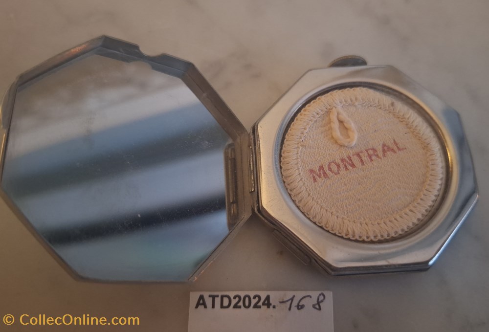 ATD2024.168 Poudrier Montral à motif géométrique jaune, crème et noir 2 parfums beaute poudriers atd2024 168 poudrier montral a motif geometrique jaune creme et noir