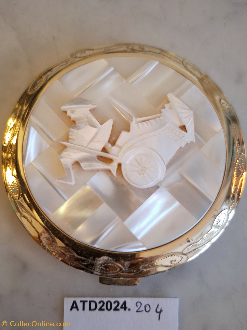 ATD2024.204 Poudrier chinois au pousse-pousse parfums beaute poudriers atd2024 204 poudrier chinois au pousse pousse