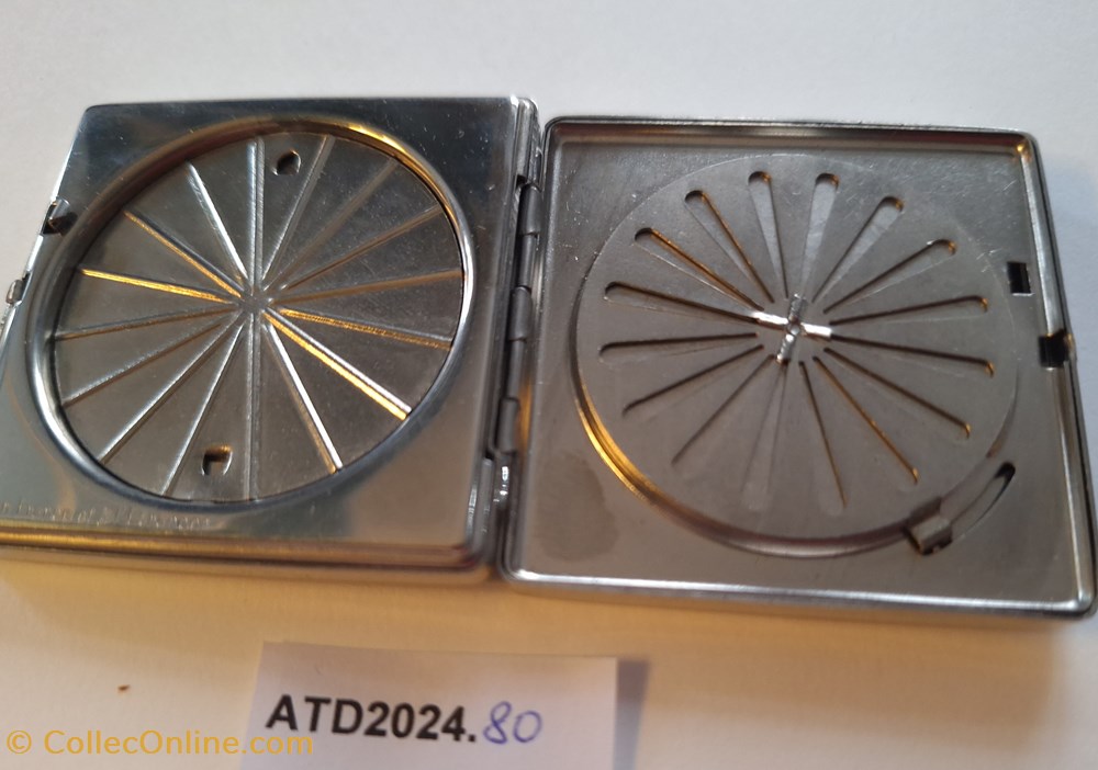 ATD2024.80 Poudrier carré rayé Art Déco 2 parfums beaute poudriers atd2024 80 poudrier carre raye art deco