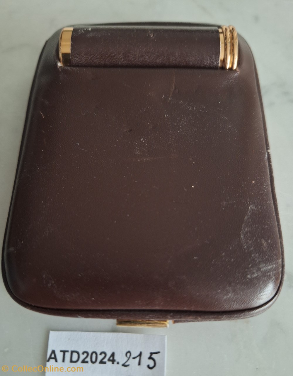ATD2024.215 Poudrier duo rectangulaire en cuir marron parfums beaute poudriers atd2024 215 poudrier duo rectangulaire en cuir marron